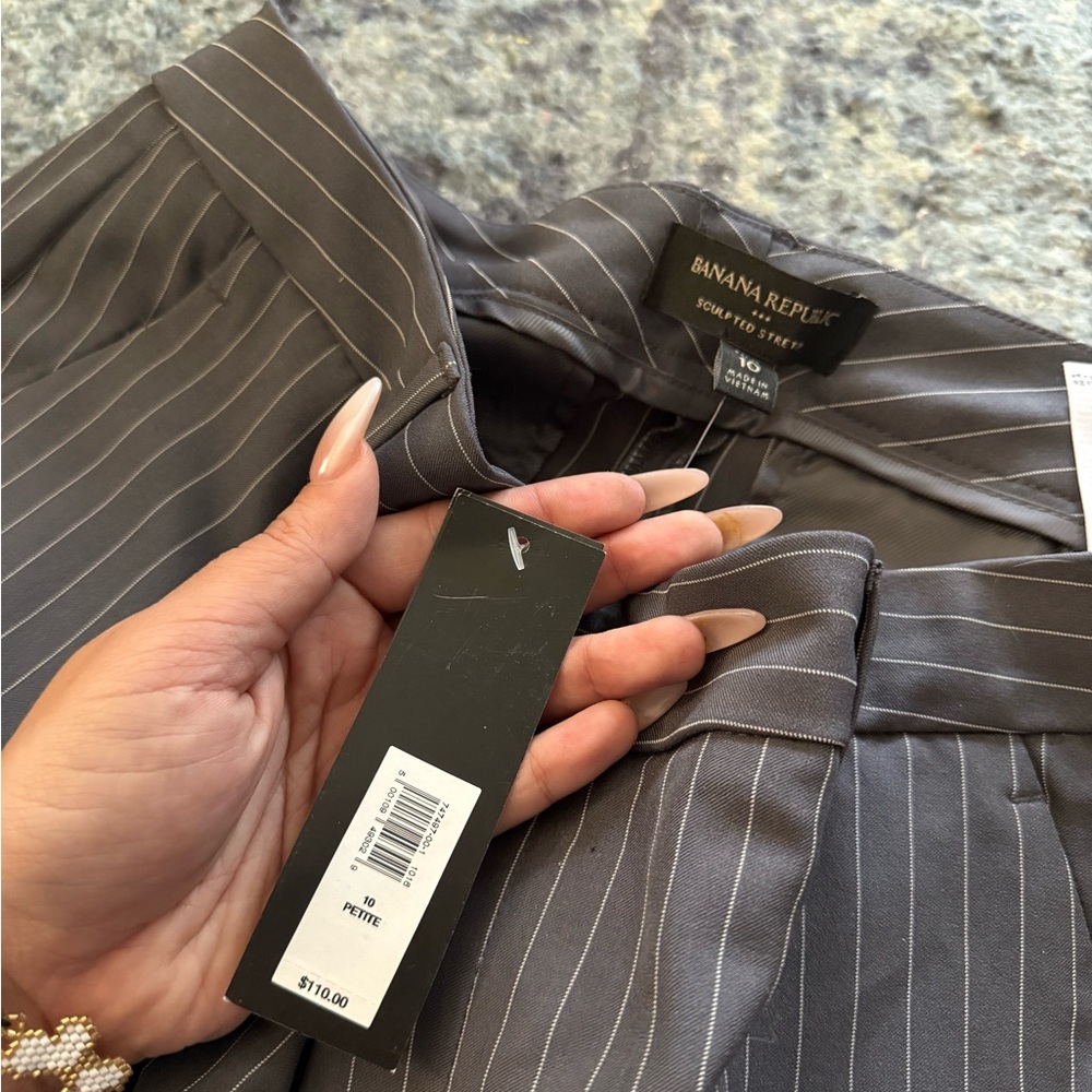 Banana Republic Charcoal Pinstripe Trousers - Picture 2 of 2